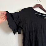 Agnes & Dora NWT ‎ Women’s Black Basic Short Sleeve Tee Ruffle Sleeves Size S Photo 4