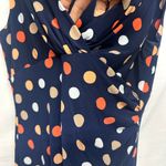 American Living  Navy and Orange Polka Dot Midi Dress Photo 9