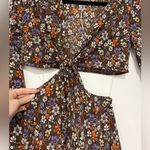 Lush Clothing NWOT LUSH floral-print cutout stretch-jersey mini dress in brown floral Photo 4