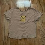 Society Girl Y2k brown teddy bear rhinestone back detailed baby cropped tee Photo 0