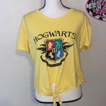 Harry Potter Hogwarts yellow front knot crop top Size L Photo 0