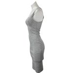 ZARA Trafaluc Gray Sleeveless Square Neck Slit Bodycon Midi Tank Dress Size S Photo 1