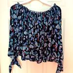 We The Free People Lexington Off Shoulder Stretchy Knit Floral Top Small Photo 1