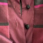 Talbots 100% Silk Blouse Pink Black Stripe 3/4 Sleeve Dupioni Cocktail Party Top Photo 2