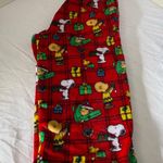 Christmas Fleece Peanuts Snoopy Pajama Pants Women Size Large Red Photo 6