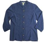 Orvis Sporting Traditions Lyocell/Cotton Indigo Womens Top Size 8 Blade Collar Photo 0