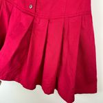 Vtg Y2K Corset Waist Red Pleated Mini Skirt Sz 2 High Rise Button Fly Photo 9