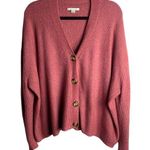 American Eagle  Size Xl Oversized Sweater Button Front Cardigan Pink V Neck Photo 0