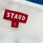 STAUD  Dakota‎ Tube Top NWT Colorblock Strapless Crop Twilight & Amalfi White XL Photo 3