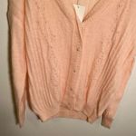 FRNCH Paris V-Neck Pointelle Cardigan Pink Pearl Photo 4