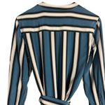 Equipment Connell Blue Striped Long Sleeve Belted Silk Shirt Dress Size Small Photo 11