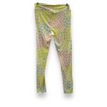 LuLaRoe Blue, Yellow & Pink Geometric High Rise Ankle Leggings Tall & Curvy Photo 3