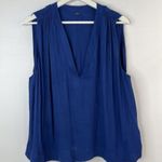 Free People  Sz S Top Shirt Darcy Super V Top Chiffon Oversized Draped Sleeveless Photo 3