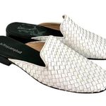 Jeffrey Campbell Geode White Woven Leather Mules Slip-On Flats 6 Handmade Luxury Photo 0