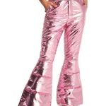 iHeartRaves  Babycakes Metallic Pink Puffer Snow Pants Mid Rise Flared S Photo 0