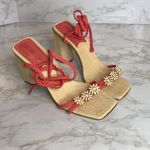 Anthropologie  SCHUTZ Mid Atanado Leather block heel daisy Sandals heels SZ 9.5 B Photo 4