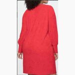 Eloquii Red Long Puff Sleeve Ribbed Shift Dress Sz.14/16 Photo 2