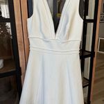 Cinq à Sept Cinq a Sept mini dress Aurora Fringe V Neck A Line bride bridal scuba flare Photo 0