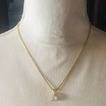 Vintage prong set triangle clear cubic zirconia pendant on chain necklace Gold Photo 7