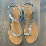 Daisy Fuentes ⭐️  Gisele Silver Summer Sandal Silver‎ Metallic Strappy Womens 11 Photo 2