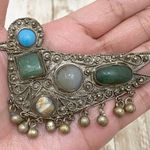 Vintage Bird Gemstones Cabochon Figural Brooch Photo 6