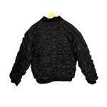 Vintage Lady PJ Mark Black Ruched Puffer Bomber Jacket Size XL Streetwear Grunge Photo 6