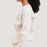 NWT Baserange 100% organic cotton ribbed off white sweatshirt top Size M Photo 4