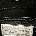 Vintage Black Leather Crossbody Bag Gold Hardware Edgy Disco Clubbing Glamour Photo 9