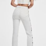 ZARA NWT CUT OUT STRAIGHT JEANS WHITE Photo 11