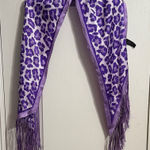 Coach 💖 Y2K Purple Animal Print Silk Scarf w/Rhinestones Photo 0