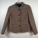 Talbots  Blazer Womens 6P Rainbow Striped Button Jacket Long Sleeve Work Casual Photo 0