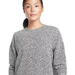 Athleta EUC  Balance Studio Street Animal Cheetah Print‎ Pullover Top Black White Photo 0