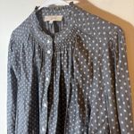 Loft  Smocked Polka Dot Button Blouse Size Large Photo 1