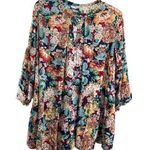 Umgee  floral boho oversized tunic top mini swing dress flowy cotton S flare Photo 0