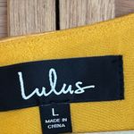 Lulus  Size Large Iconic Mustard Yellow Satin Faux Wrap Mini Dress NWT Photo 8
