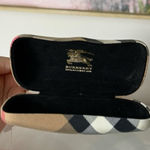Burberry  Nova Check Plaid Hard Sunglasses Case Beige Black Red White Clam Shell Photo 0