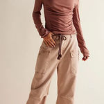 Free People NWT  We The Free Mending Heart Barrel Pants in Cashmere | Size 4 Photo 0