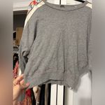 Free People embroidered embellished flower sleeve grey long sleeve top Photo 12