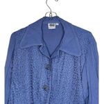 Johnny Was Womens Jacket Front Button Textured Faux Pocket Longsleeve Blue Small Photo 3