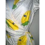 United Colors Of Benetton Dress Womens S Lemon Print Wrap Short Sleeve Casual Photo 1