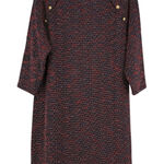 Talbots  Womens Textured Tweed Shift Dress Size XL Red Pink Hearts Old Money Photo 0