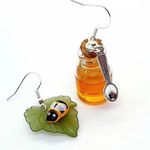 Bee & Honey‎ Jar beautiful Dangle Earrings faux fashion jewelry Gold Photo 5