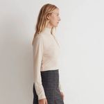 Madewell Semi-Sheer Mock-neck Long Sleeve Sage Green Tee Shirt Top Size XS Photo 2