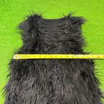 Vintage Y2K Claires Women's S/M Penny Lane Black Faux Fur Vest Ribbed Sleeveless Photo 3