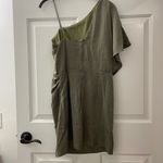 TCEC | NWOT | One Shoulder Asymmetrical Dress | L | Olive | CD01234 Photo 1