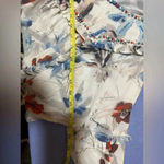 Moda Luxe  Blue and White Floral V-Neck Bishop Sleeve Blouse Photo 6