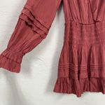 DO+BE Pink Ruffled Mini Dress Womens M Tiered Romantic Girly Ruched Boho Smock Photo 3