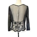 Vintage Sheer Mesh Beaded Sequin Floral Vamp Fairy Top Blouse Very Sue Wong Photo 1