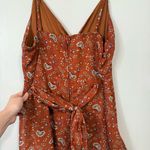 Trixxi  Burnt Orange Floral Ruffle Mini Dress Size L Photo 6