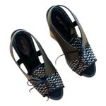 Sergio Rossi Atlantiques Platform Sandals Ankle Strap Block Weaved Brown EU 39 Photo 2